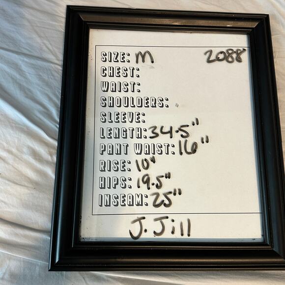 J. Jill Linen Stretch Pants Size Medium Pull On Gray Elastic Waist Straight Leg - Picture 7 of 7